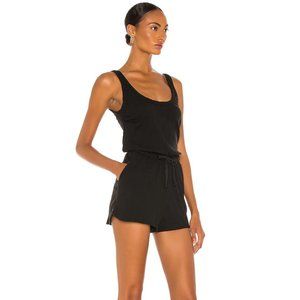 Black Organic Ribbed Romper by Vitamin A
